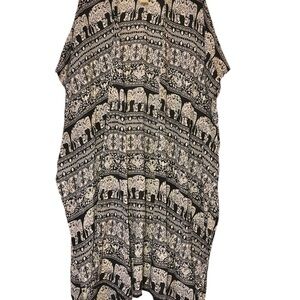 Soft Surroundings Black and White Elephant beach kimono Coverup
